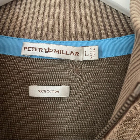 Peter Millar 100% Cotton Quarter Zip Up Sweater in Men’s Large - Picture 2 of 8